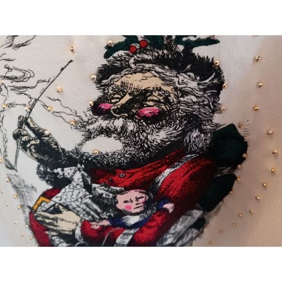 North Country Victorian Santa Claus w/ gold color Beads Sweater-*See Size and Co - Picture 2 of 6